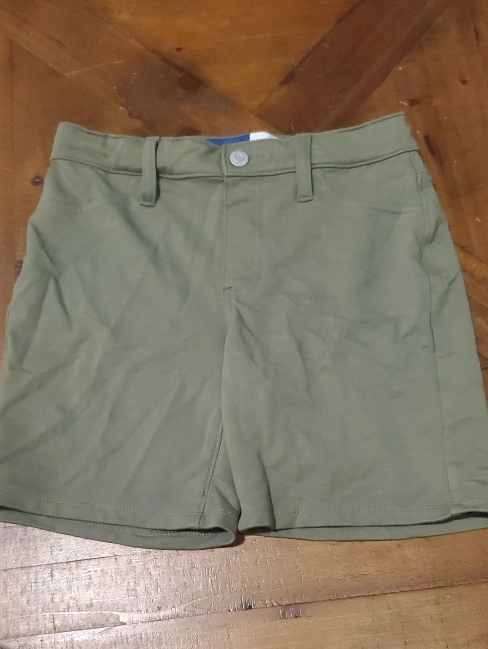 Old Navy Olive Green Kids Flat-Front Shorts